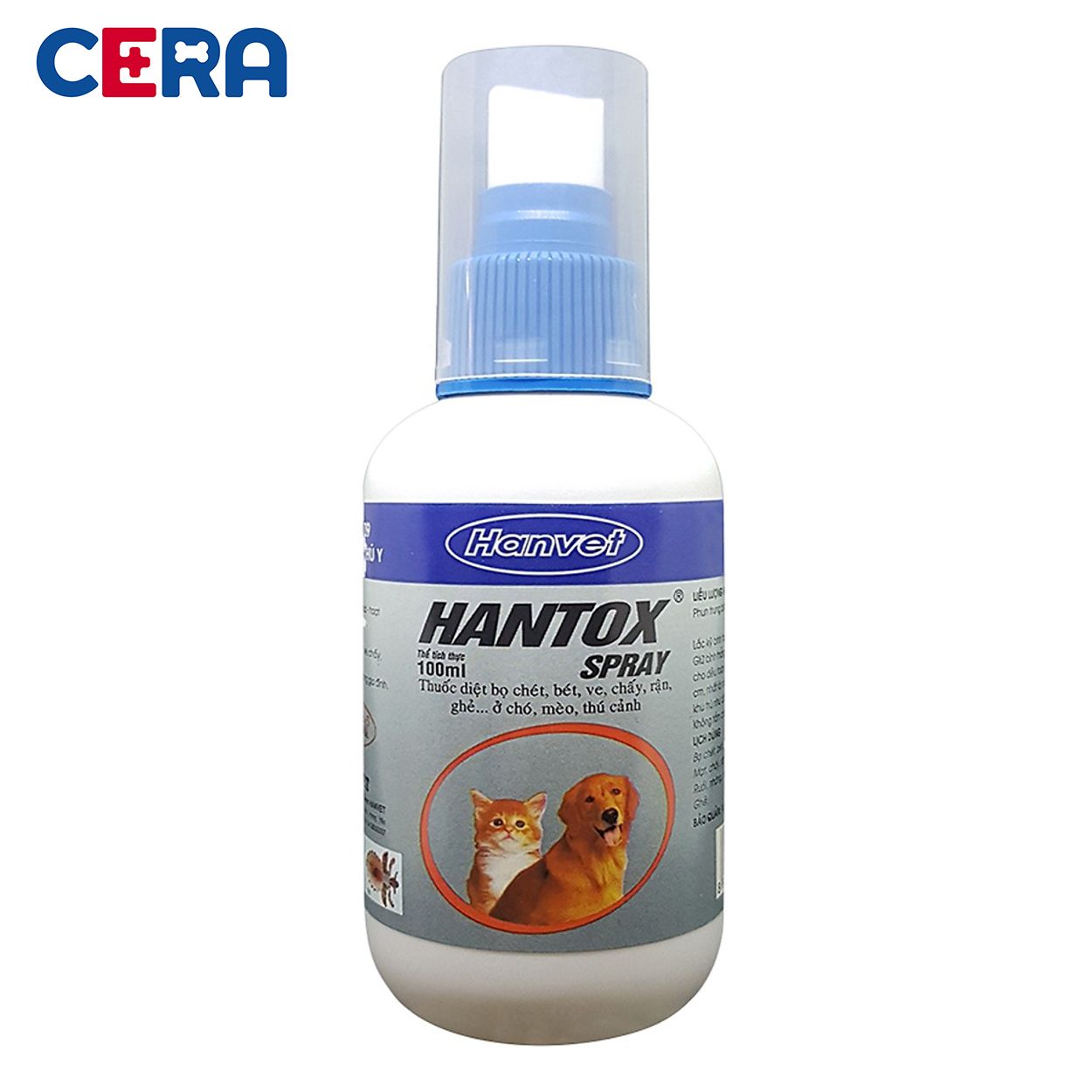 Thuốc Xịt Đặt Trị Ve Ghẻ ,Bọ Chét Cho Chó Mèo - Hantox Spray (100ml)