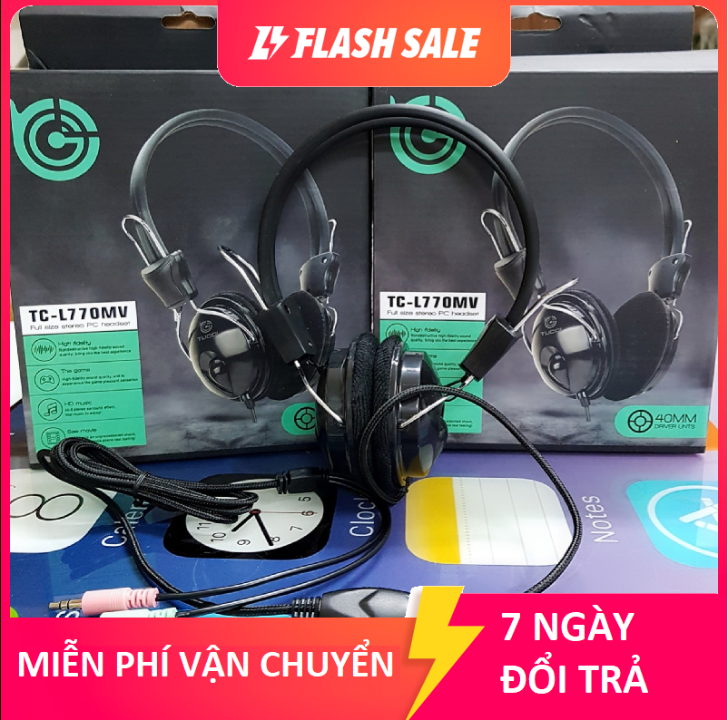Tai nghe chụp tai có mic tai nghe gaming pc có mic
