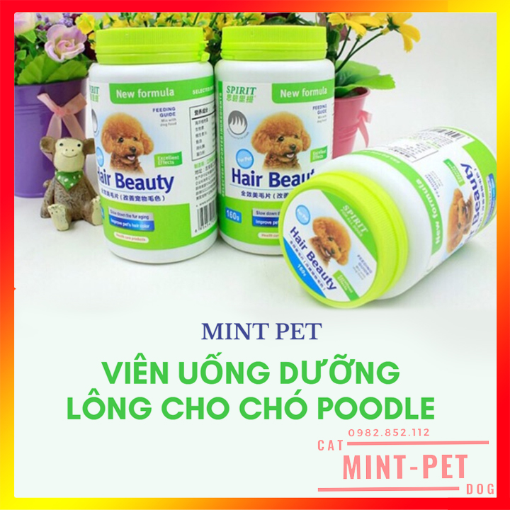 Viên Uống Dưỡng Lông Cho Chó Poodle Hair Beauty Sprit 160g