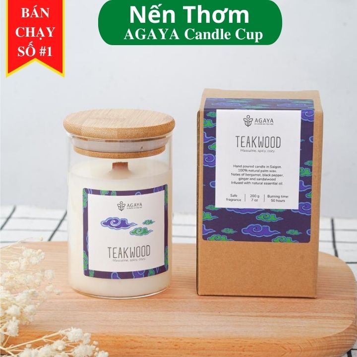 Nến thơm cá tính agaya candle cup - mùi teakwood