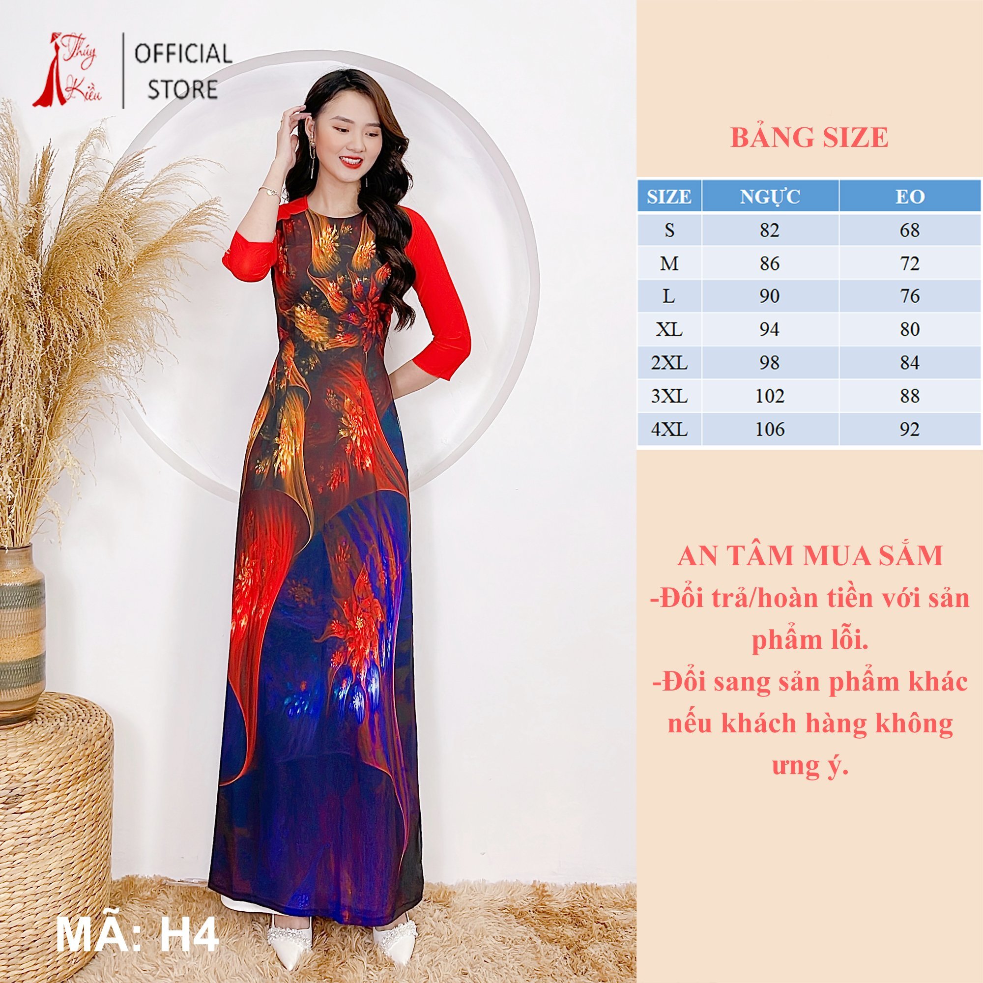 Áo dài nữ may sẵn thiết kế truyền thống đẹp cách tân tết H4 Thúy Kiều mềm mại, co giãn, áo dài giá rẻ