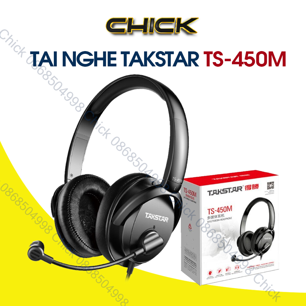 Tai nghe takstar ts-450m , tai nghe kiểm âm , tai nghe có mic, hàng chính hãng