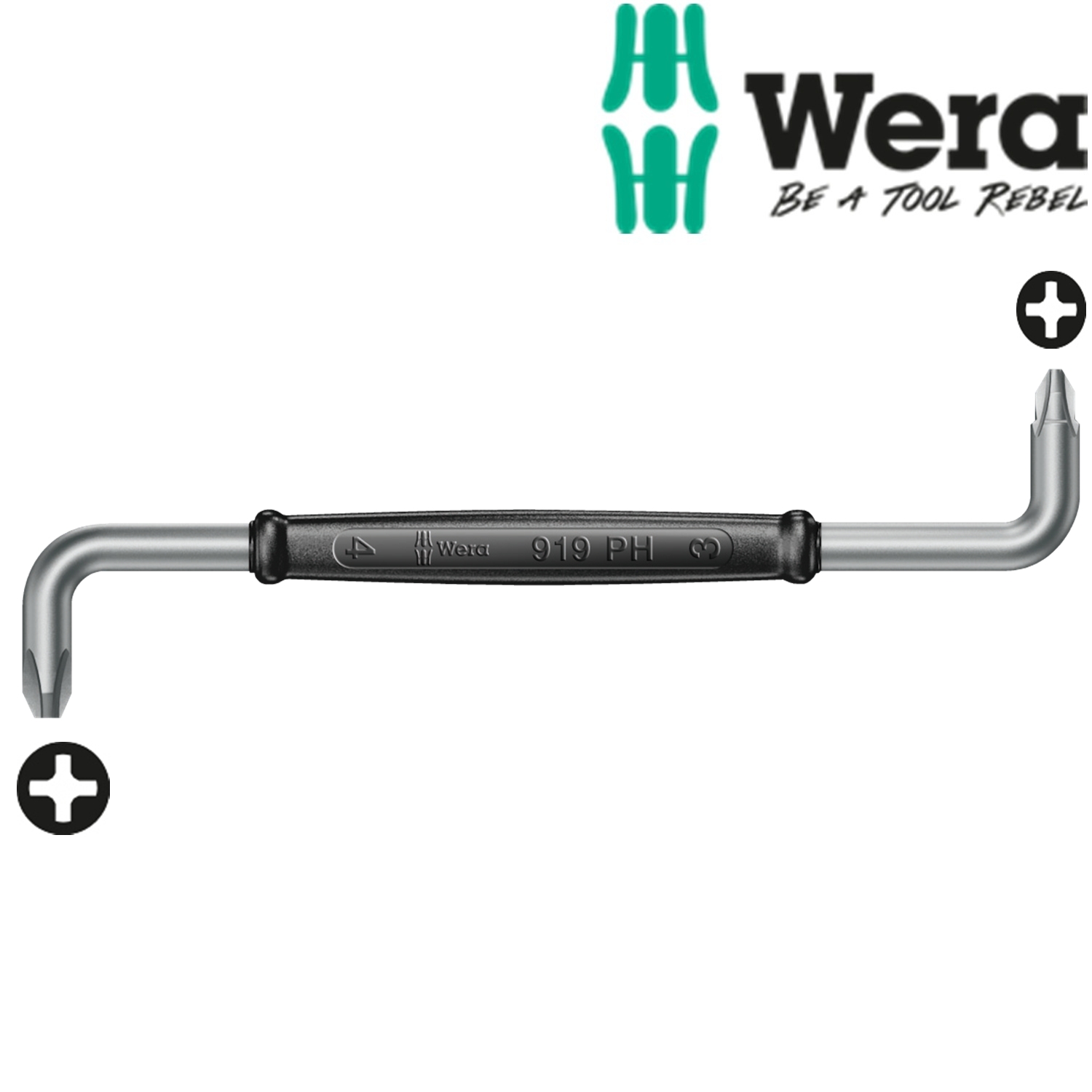 Tua vít 4 cạnh vuông 2 đầu PH1 và PH2 dài 125mm Wera 05017205001