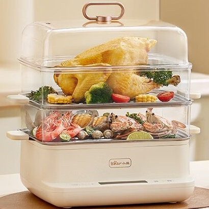Nồi hấp Bear 12L, 3 tầng hấp rời tách biệt, hàng chính hãng bảo hành 12 tháng