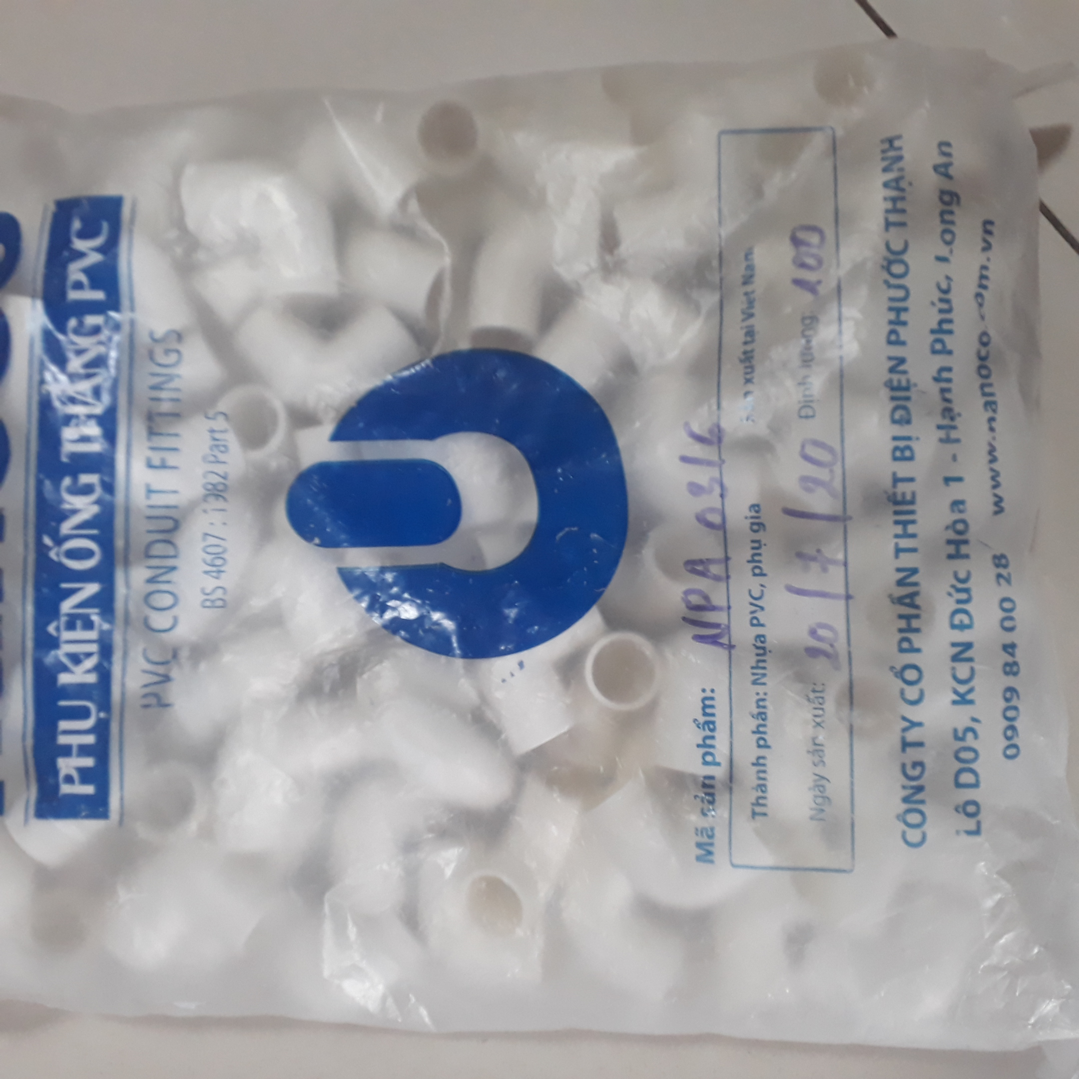 Co nối nanoco cho ống phi 16mm bao 100 cái