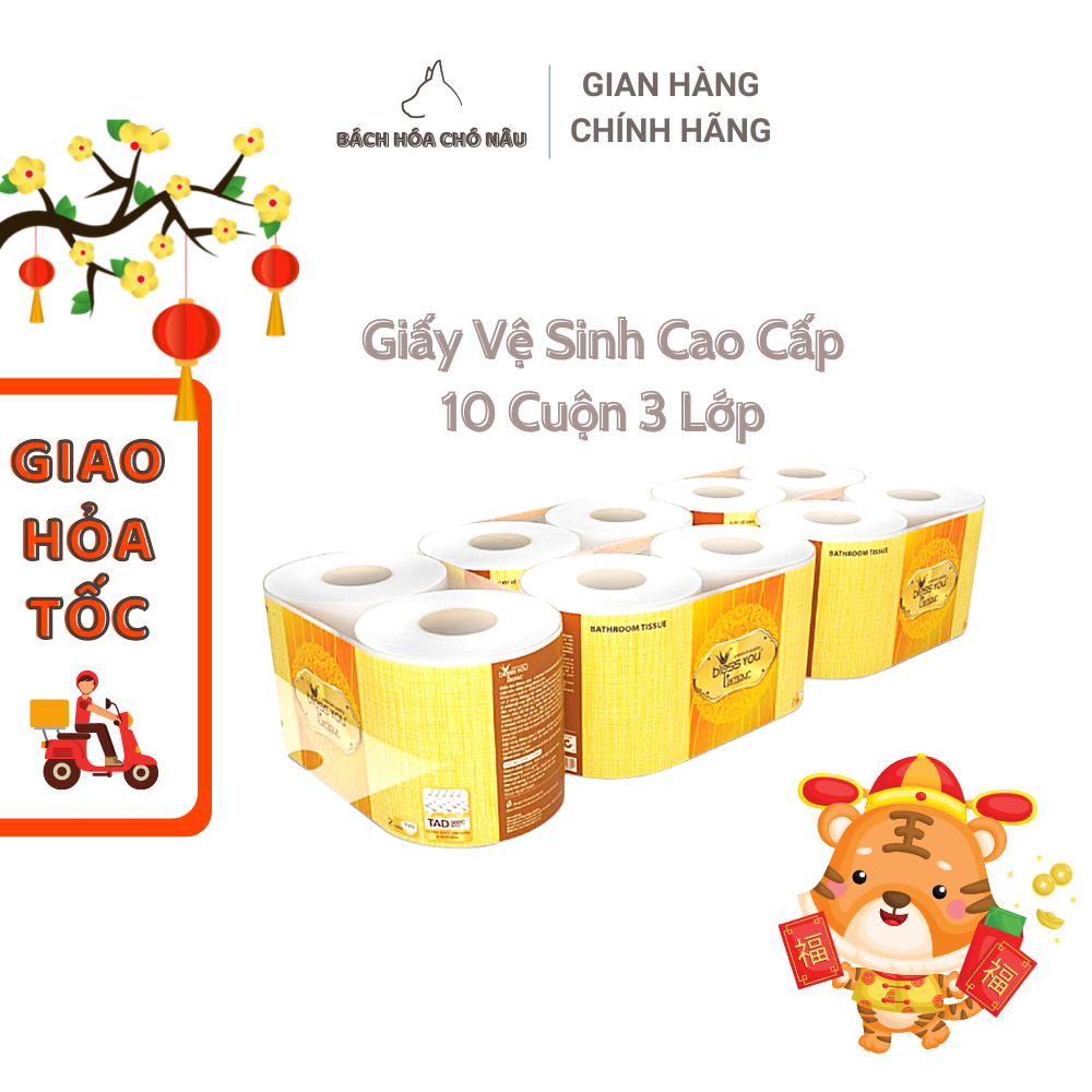Giấy vệ sinh bless you l'amour 10 cuộn/ lốc giấy 3 lớp cao cấp cho gia đình