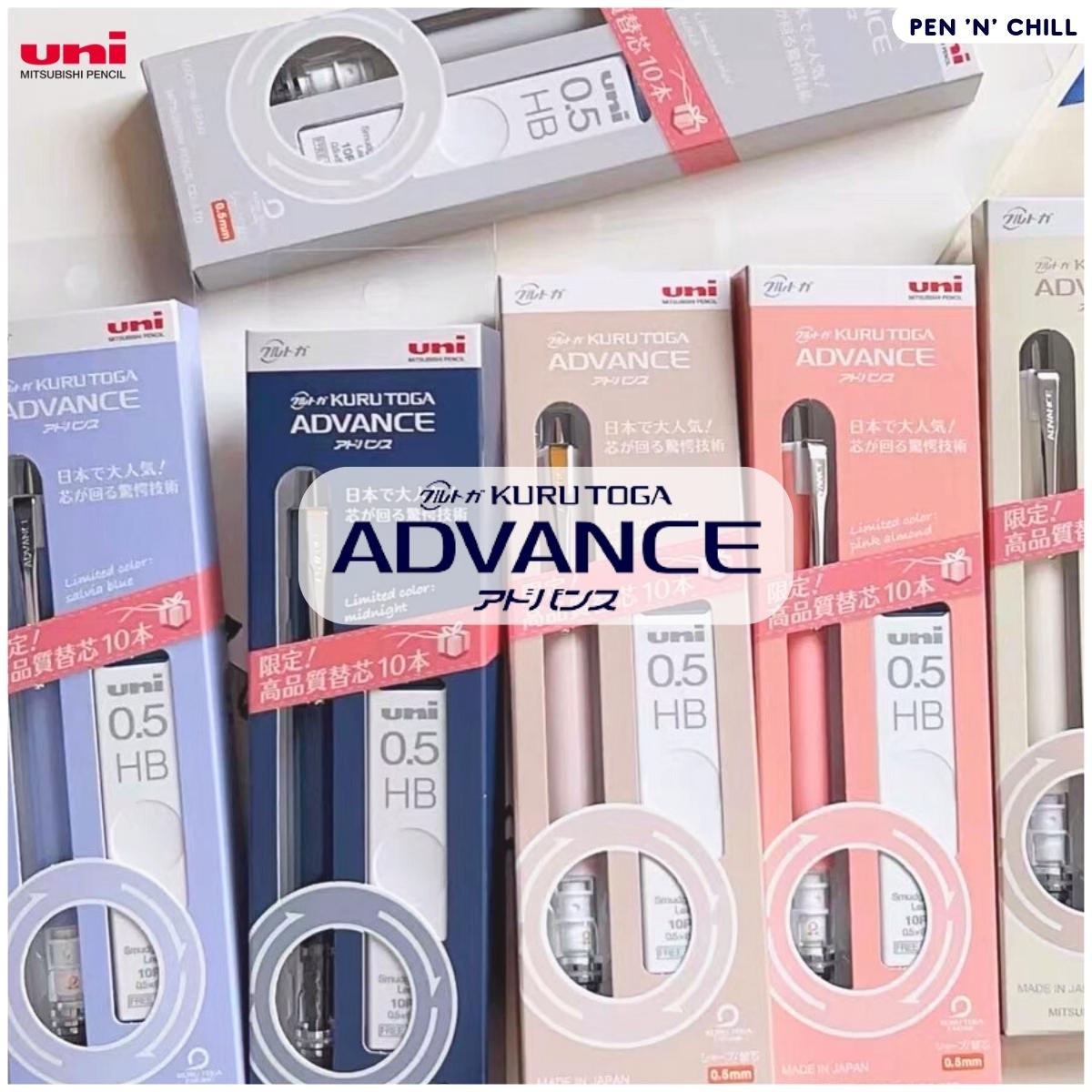Bút chì bấm cơ khí xoay tự động Uni Kuru Toga Advance M5-559 cỡ ngòi 0.5mm tặng kèm ruột chì