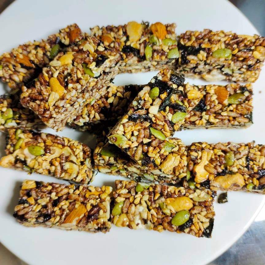 Thanh cơm gạo lứt rong biển, thanh cơm gạo lứt ngũ cốc mix hạt granola, Gạo Lứt Chà Bông Ăn Kiêng giảm cân-TNH