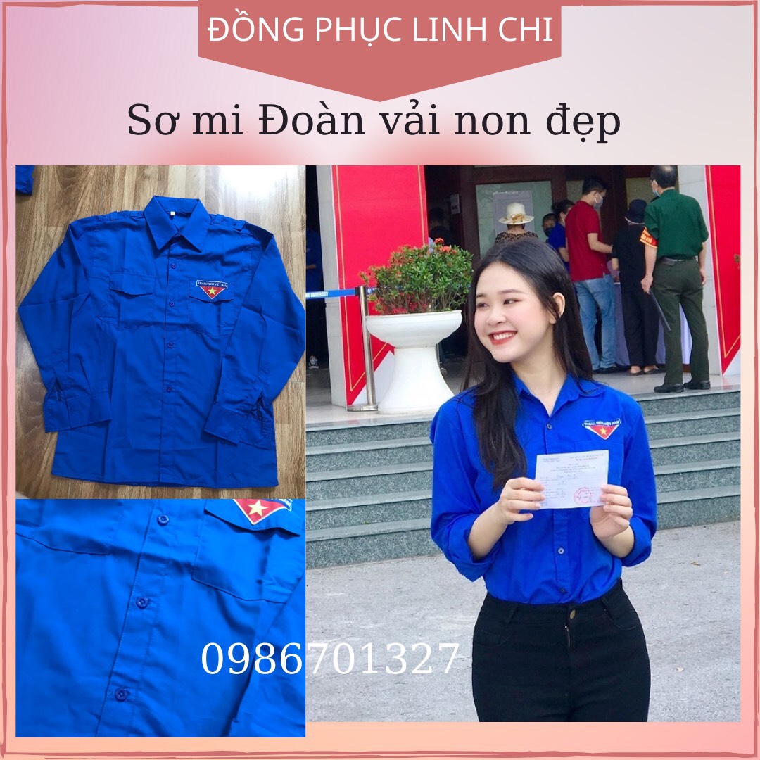 Áo sơ mi đoàn thanh niên dài tay vải kate hàng đẹp