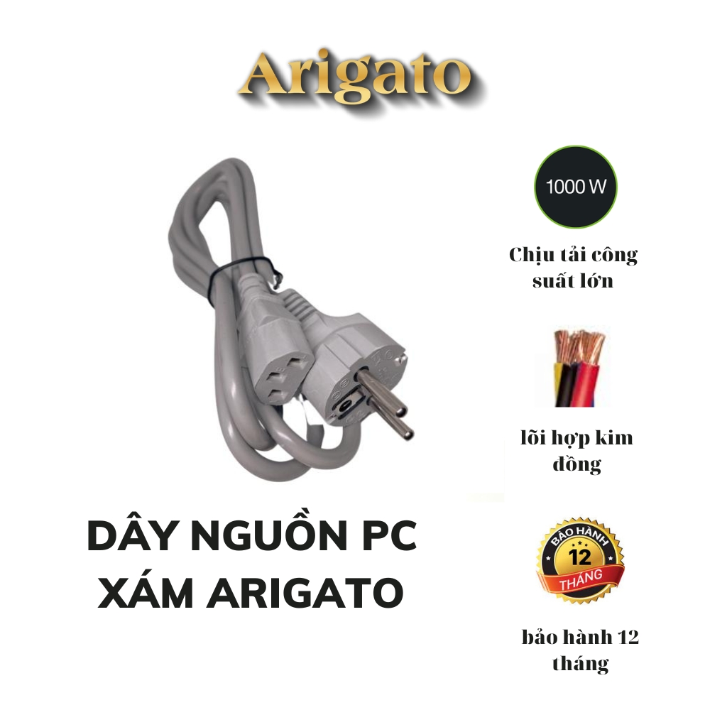 Dây nguồn máy tính arigato,cáp cắm nồi cơm điện 2 Chấu Điện Nguồn PC