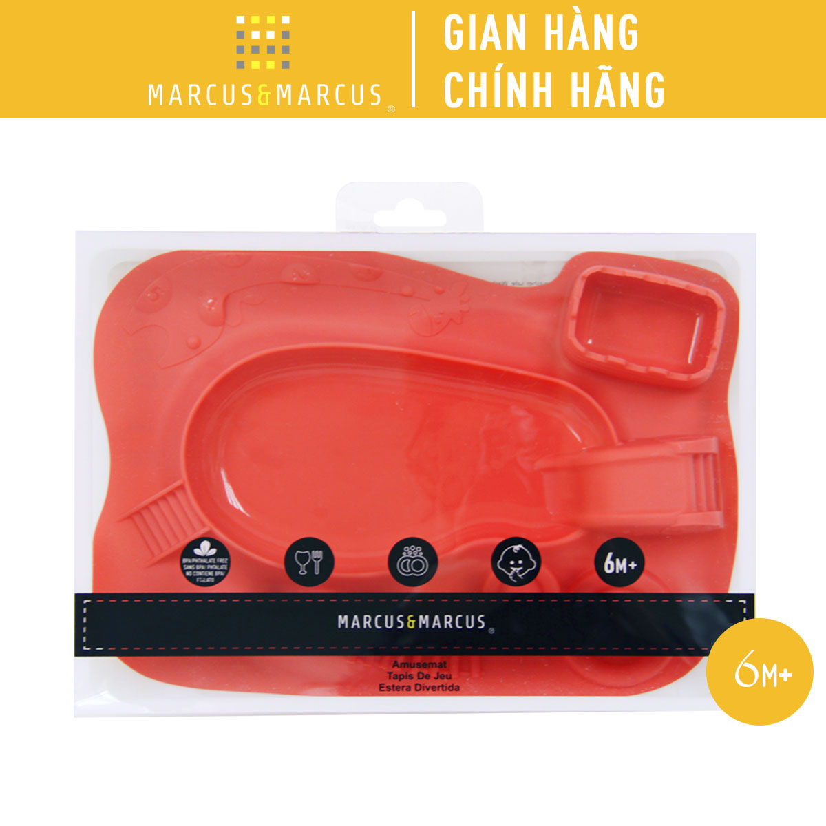 Khay ăn dặm silicon vui nhộn cho bé Marcus & Marcus, từ 6 tháng - Marcus