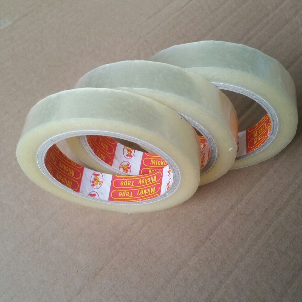 Combo 12 cuồn băng keo trong dán hàng thủ công - rộng 2,4cm loại 100yard hàng loại tốt