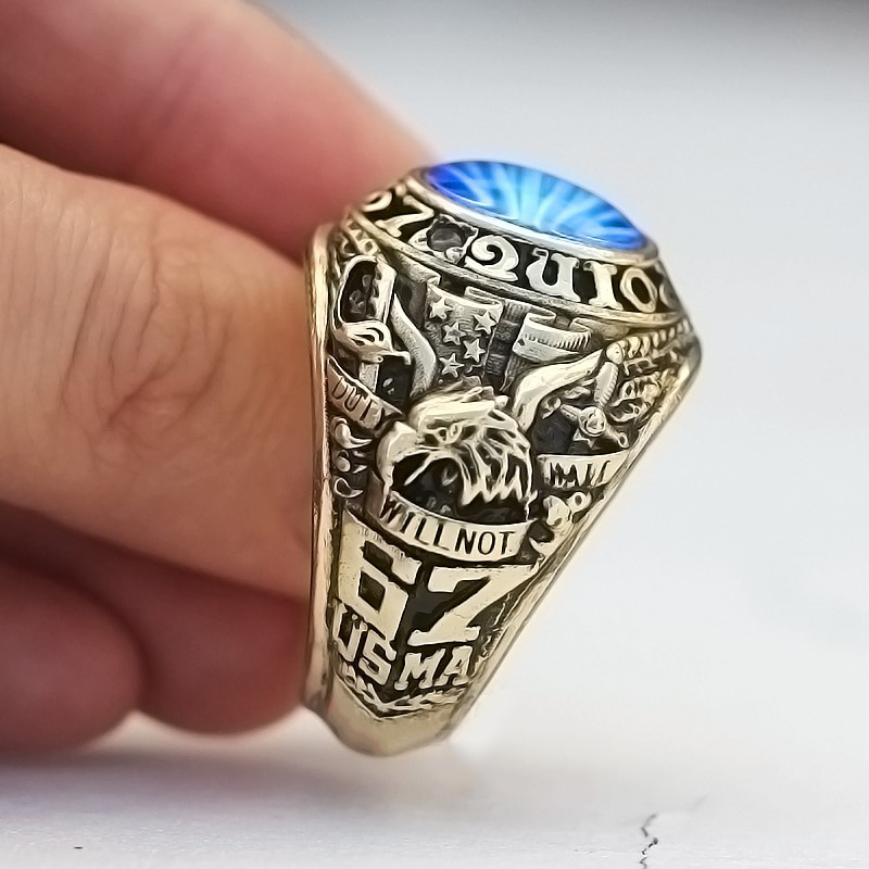 Nhẫn nam vàng 10k đính đá màu xanh pnj zt00y000039 | pnj.com.vn