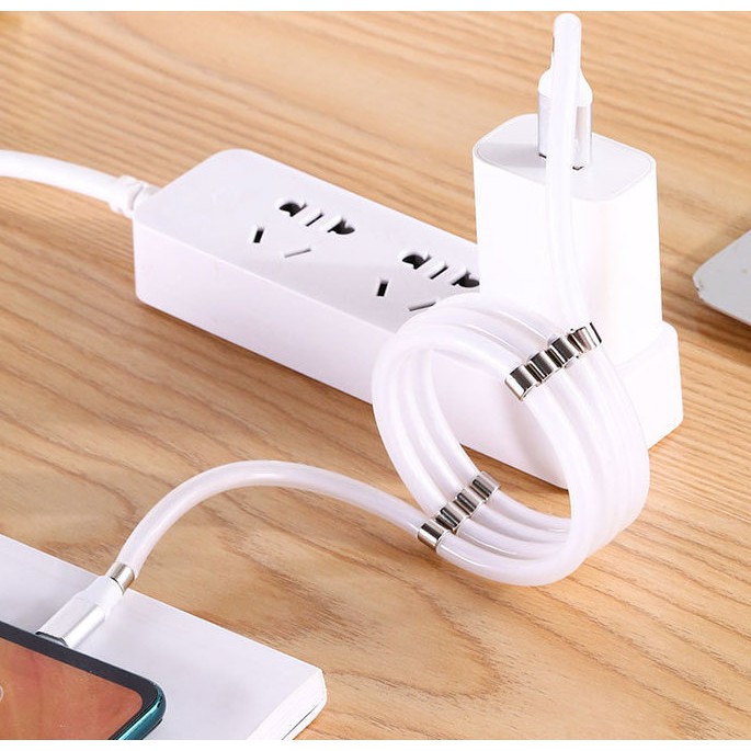 Cáp sạc nam châm sạc nhanhcáp sạc chống rối cáp sạc đa năng tích hợp cho các dòng IOS và Android