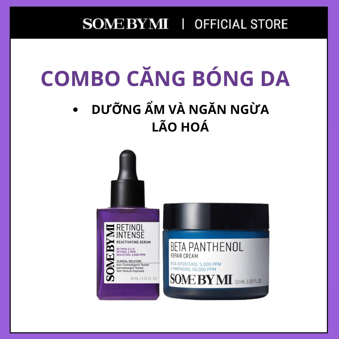  Combo Some By Mi Kem dưỡng ẩm Beta Panthenol Repair cream 50ml + Tinh chất Retinol Intense Reactivating Serum 30ml 