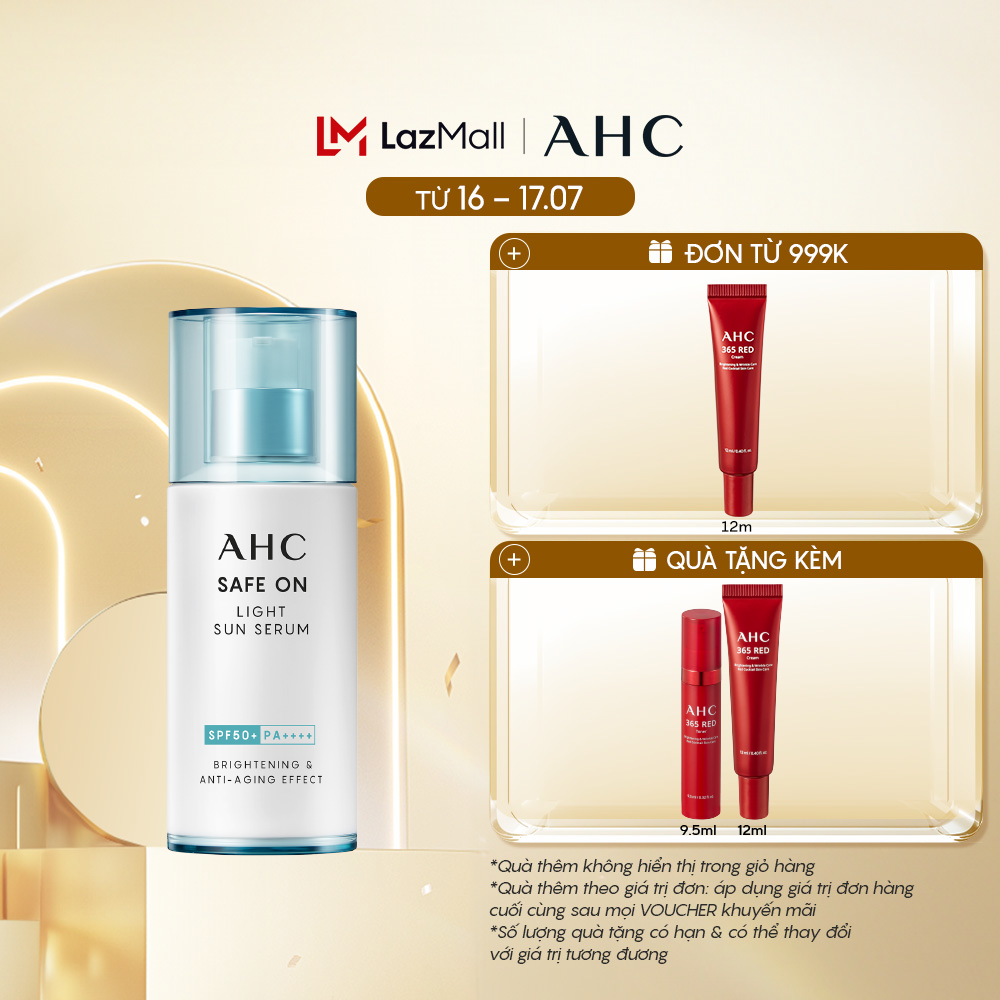 Tinh chất chống nắng cấp ẩm - ahc safe on light sun serum 40ml