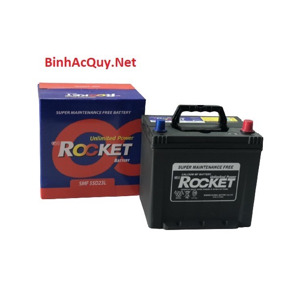 Bình ắc quy rocket 55D23L (12v-60ah ) cho xe Kia, Huyndai, Toyota, Ford