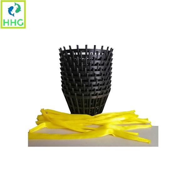 Combo 10 chậu nhựa trồng lan fi18 + 10 túi lưới lót chậu trồng rởi gía thể trồng lan