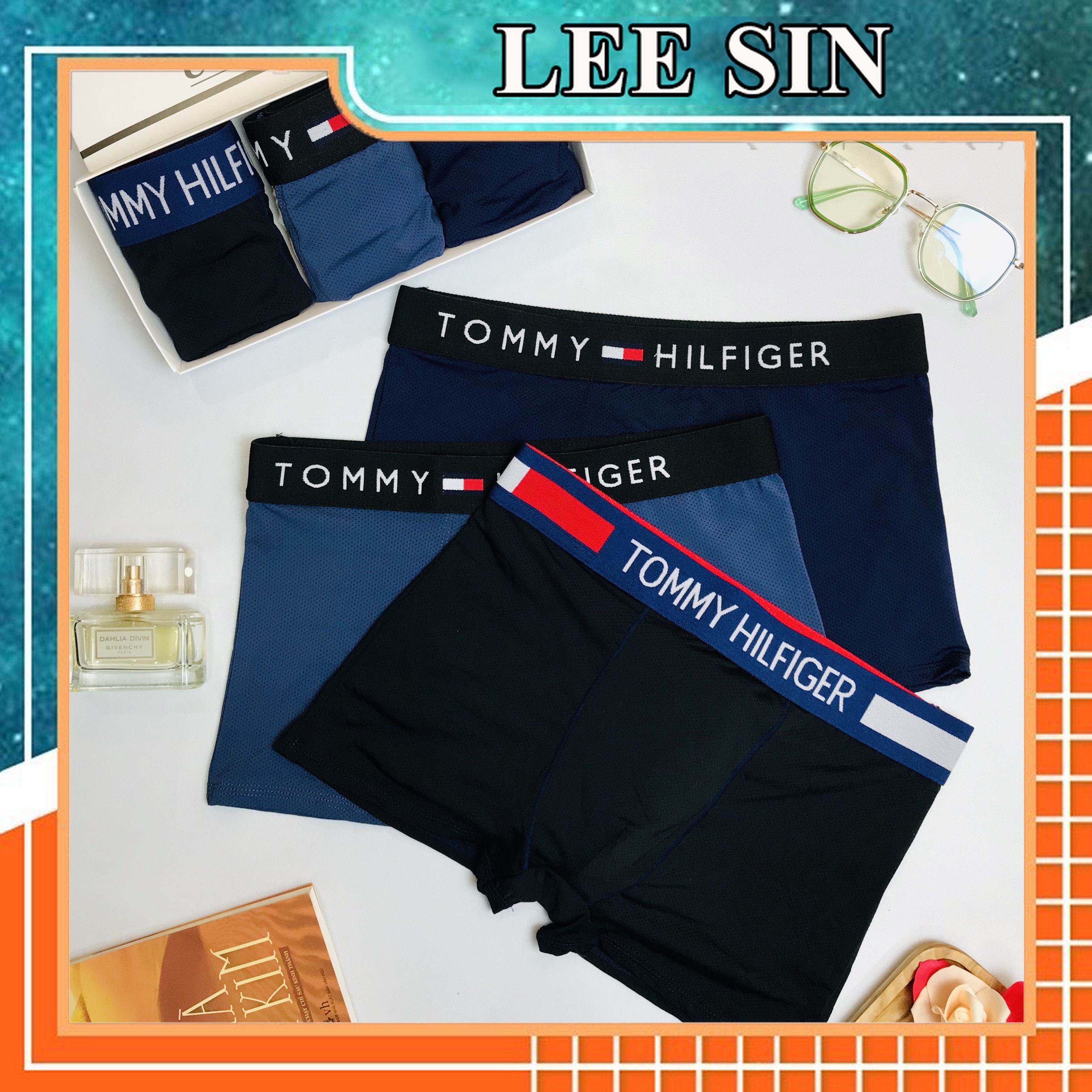 Quần lót đùi nam thông hơi, sịp đùi nam thoáng khí, quần sịp boxer, sịp đùi boxer, quần sịp nam thoáng mát mềm mịn cao cấp | LEESIN