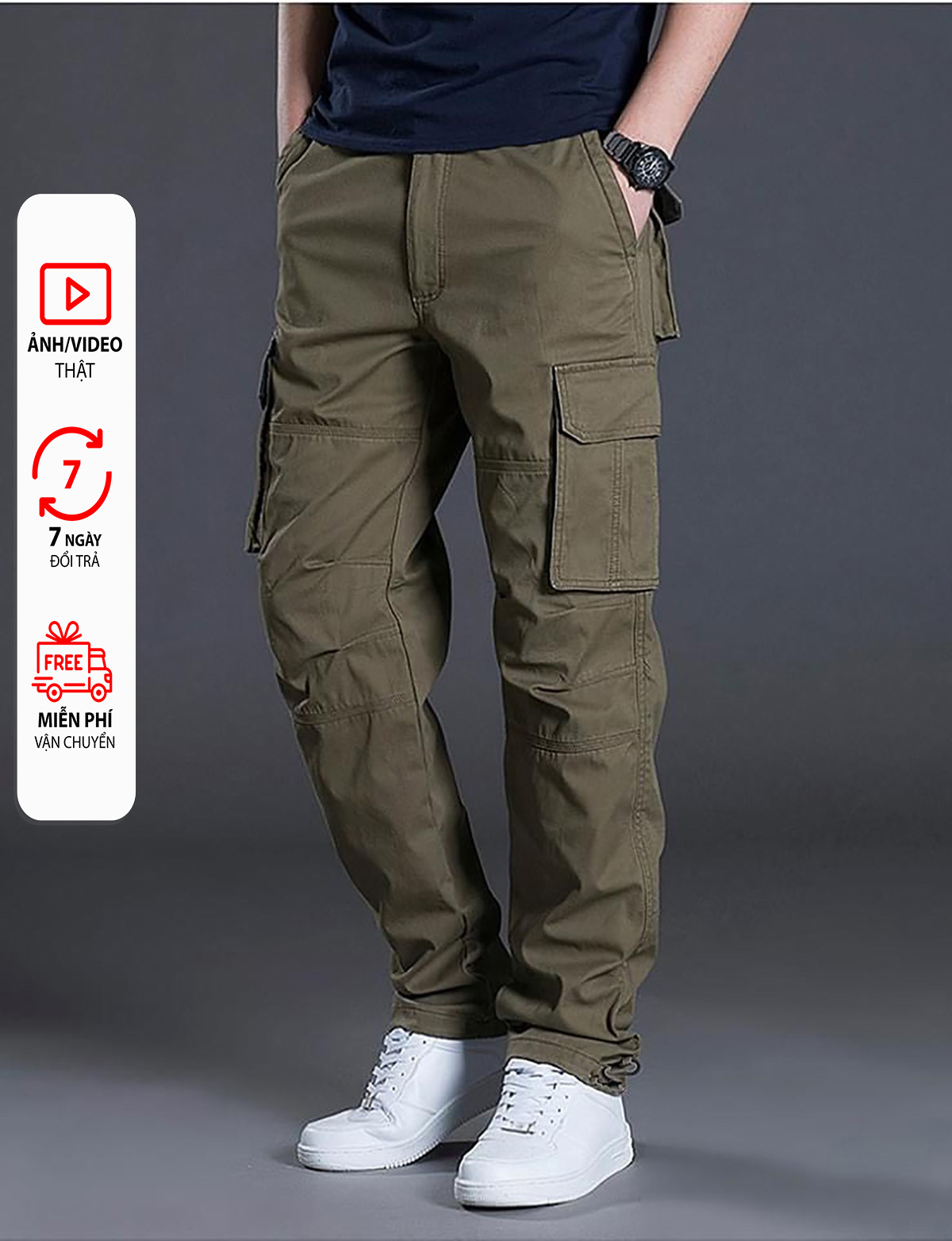 HCM QUẦN DÀI KAKI TÚI HỘP ỐNG SUÔN PHONG CÁCH THỜI TRANG UNISEX GIÁ SỈ ảnh thật HD01