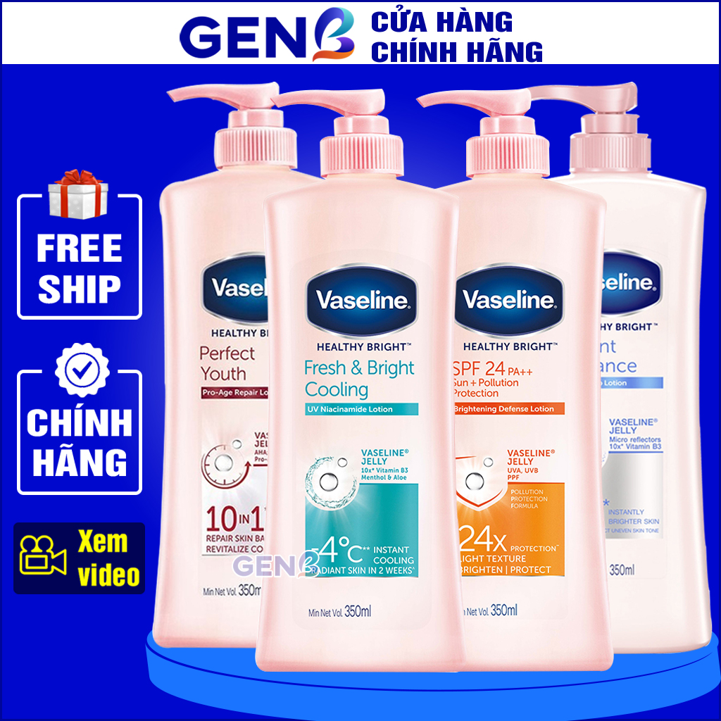 Sữa dưỡng thể body vaseline trắng da, dưỡng ẩm chống nắng 350ml 200ml - sữa dưỡng thể vaseline dưỡng thể body toàn thân - skincare japari