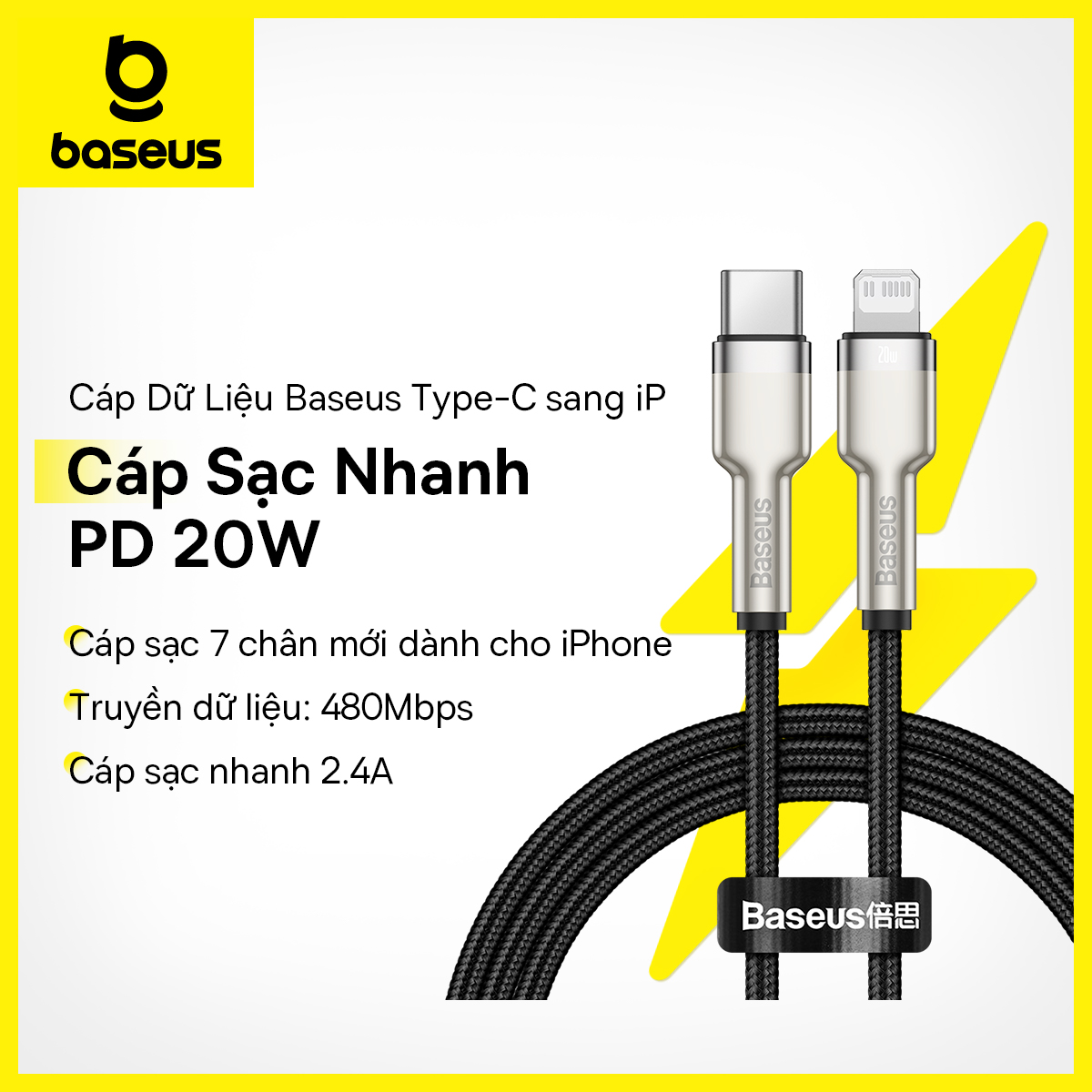 Cáp baseus pd 20w usb c cho iphone 12 mini pro max cáp sạc nhanh cho iphone 11 8 bộ sạc usb type c cho macbook pro