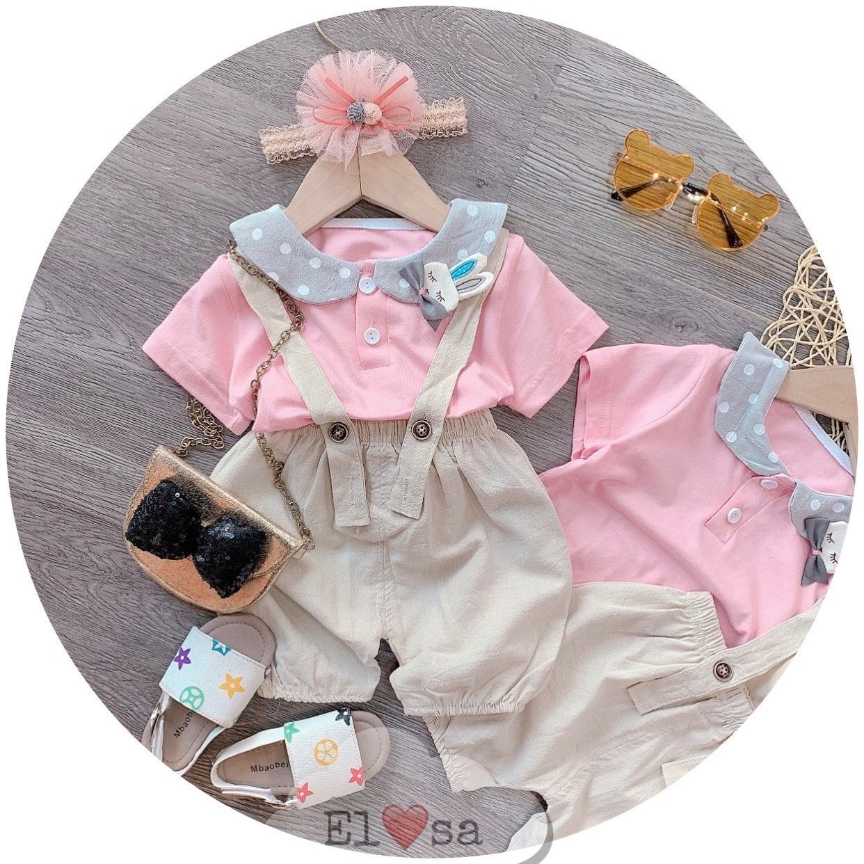 Set áo + yếm thỏ xinh