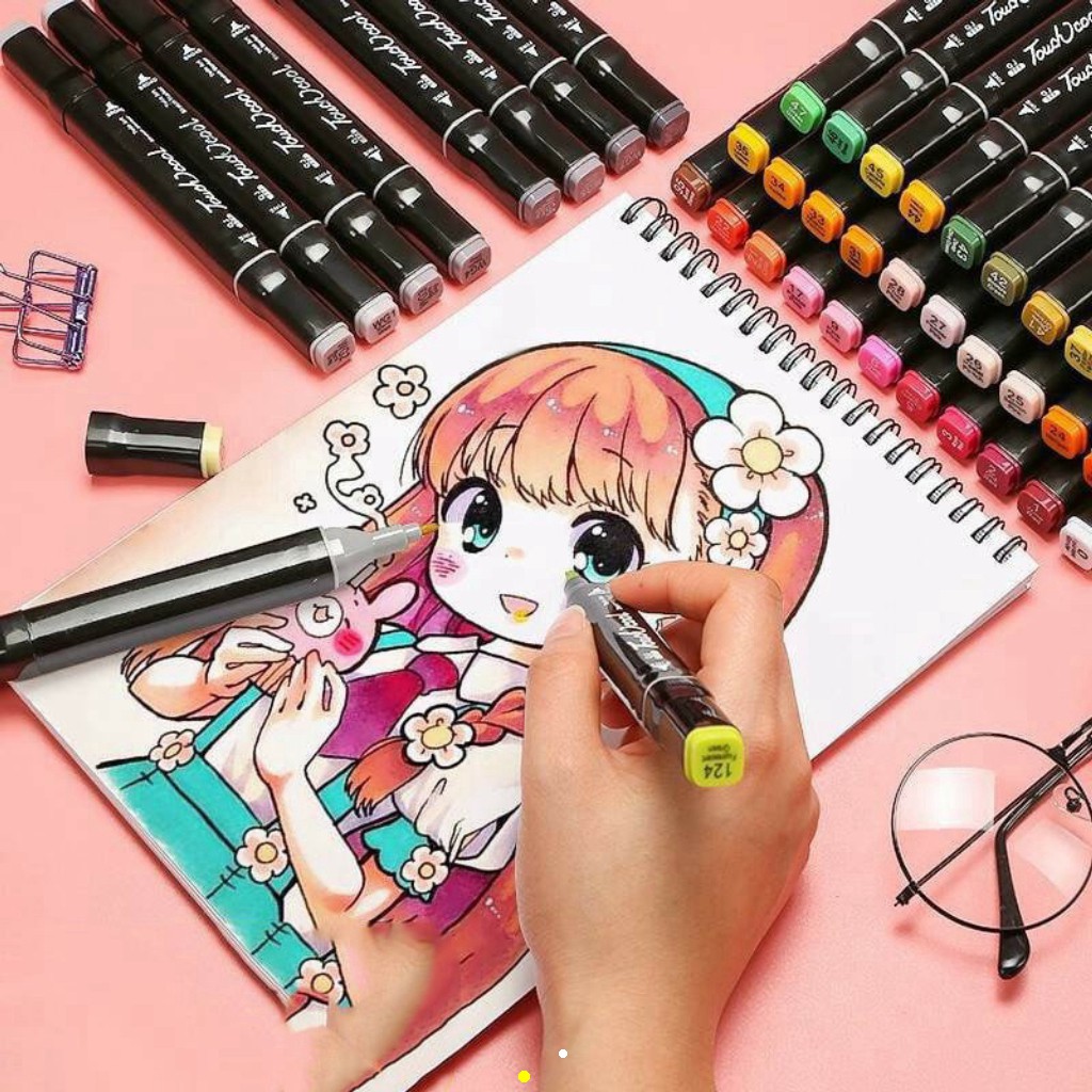 Hand Drawing a Cute Girl Anime Style Sketch with Alcohol Based Sketch  Drawing Markers Stock Illustration - Illustration of draw, paint: 209952215