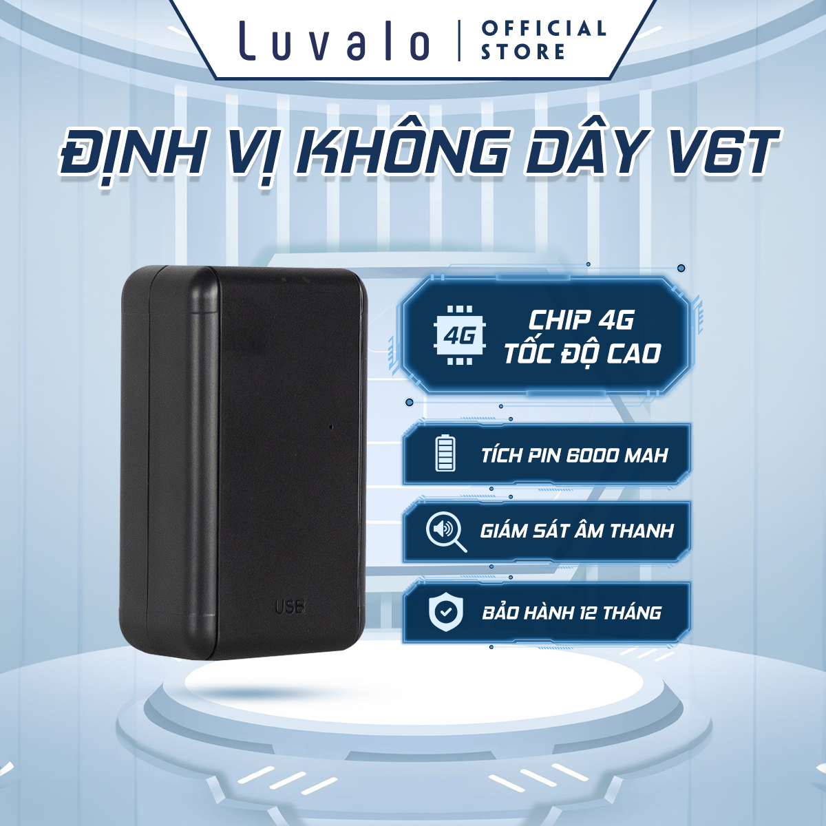 Thiết bị định vị GPS 4G Luvalo V6T không dây định vị xe máy ô tô thú cưng nghe gọi trẻ em