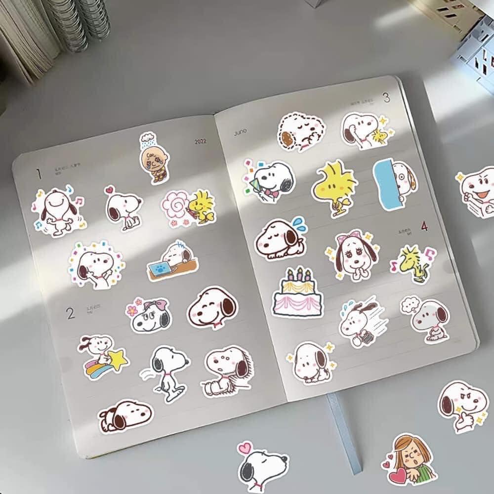 Set 60 sticker chó snoopy - không trùng hình _ tkvt2