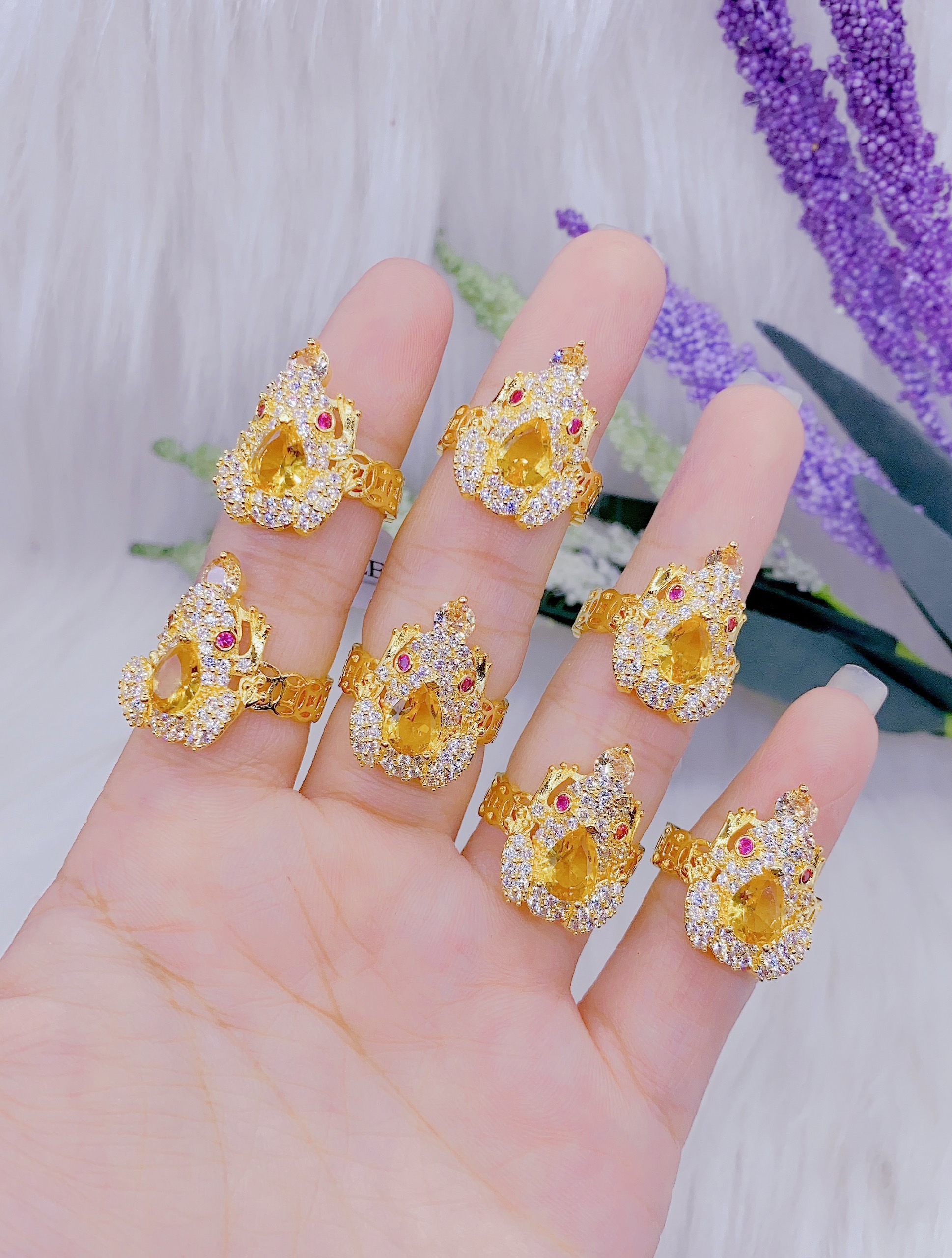 Nhẫn Nữ vàng cóc ngậm tiền đính đá thạch vuông đơn giản cao cấp- N27102218 JURI SHOP - Cam kết không đen không dị ứng - Có đủ size cam kết đổi trả nếu không vừa