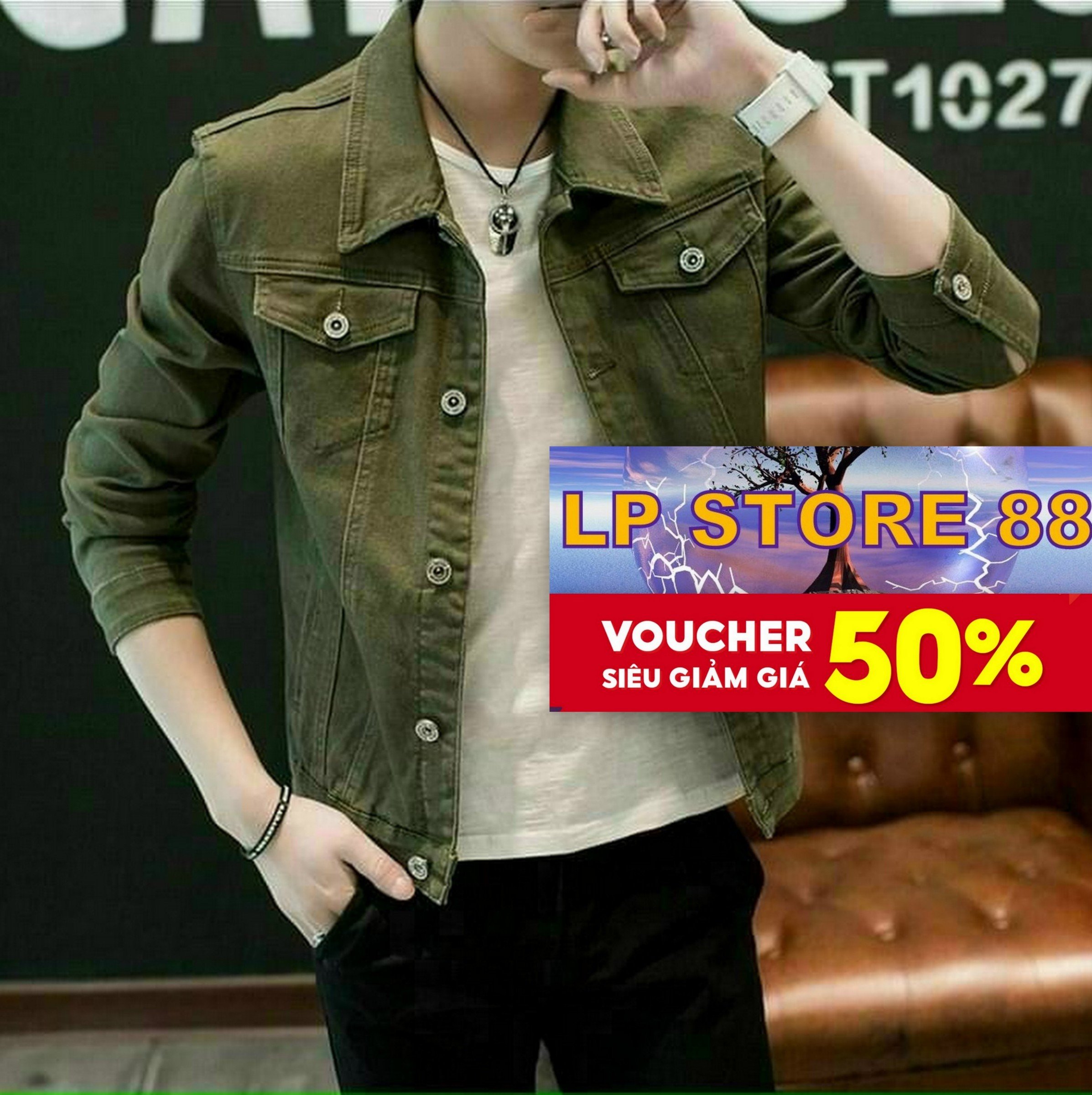 áo khoác kaki jean nam cao cấp MẪU MỚI NHẤT HOT TREND LP STORE 88 chất bò cao cấp hàng chuẩn phong cách  hiện đại trẻ trung CHUẨN SHOP HÌNH THẬT 100% thời trang LP STORE 88 LD0107