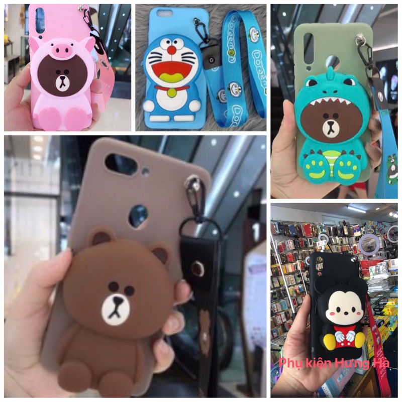 Ốp lưng Gấu Thỏ Vịt ví có khóa kéo tiện lợi cho điện thoại samsung a10 m10 a20 a30 a50 a50s a30s a70