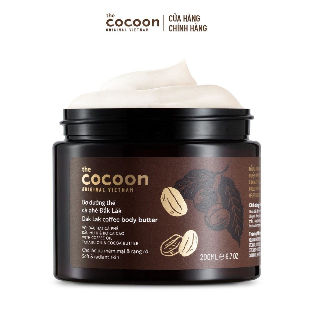 Bơ dưỡng thể cà phê đắk lắk cocoon 200ml.