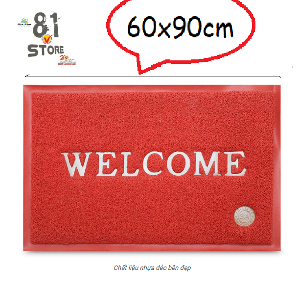 (60 x 90cm) Thảm nhựa WELCOME chống trơn trượt cao cấp Gia Phú