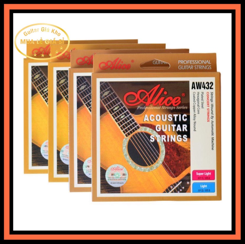 [HCM]Bộ 6 Dây đàn guitar Acoustic Alice AW432