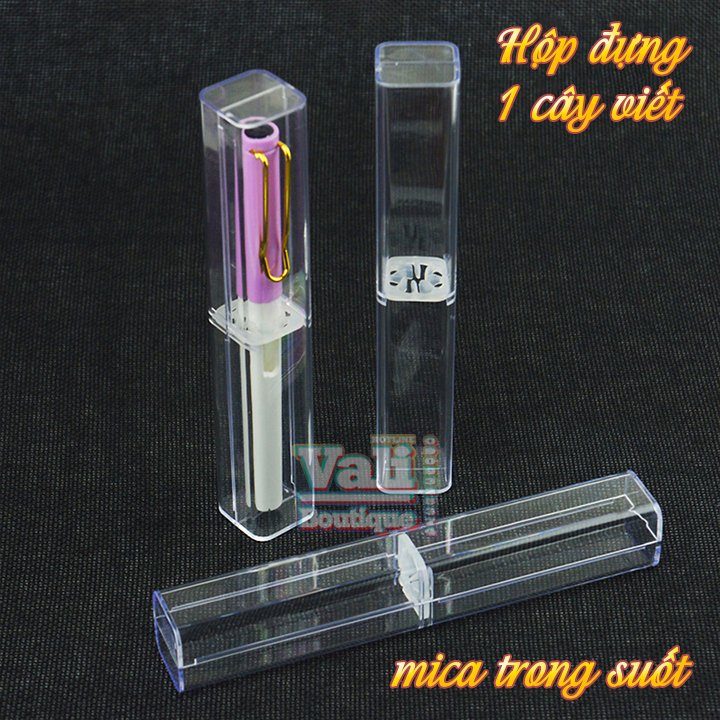 [HCM]Hộp quà đựng bút nhựa cứng trong suốt - Hộp nhựa vuông đựng bút trong suốt dài
