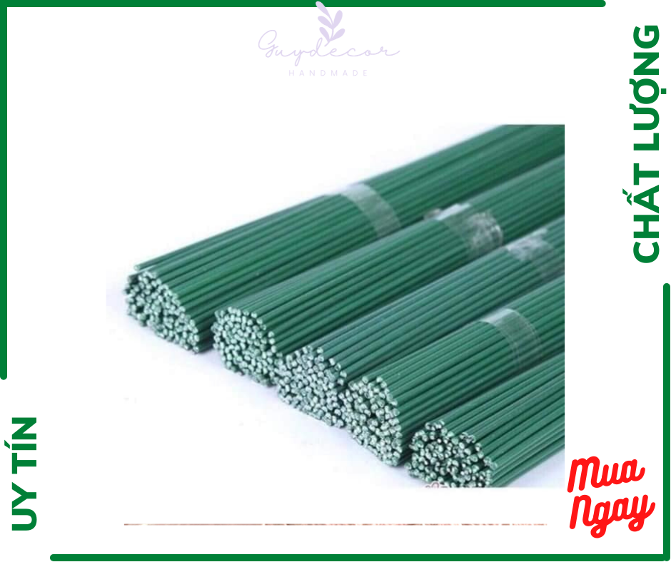 Kẽm làm hoa bọc nhựa, kẽm cành trơn làm hoa giả 60cm