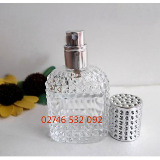 Lọ chiết nước hoa bầu nắp bạc 30ml sang chảnh - siêu xinh - vòi xịt tiện dụng