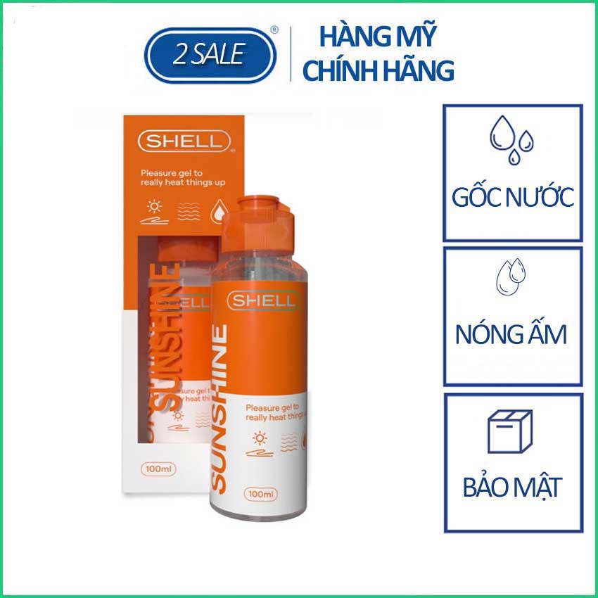 Gel bôi trơn Shell Sunshine tạo cảm giác nóng ấm - Chai 100ml - Thương hiệu Shell Giá 210,000 Đồng*Miễn phí vận chuyển