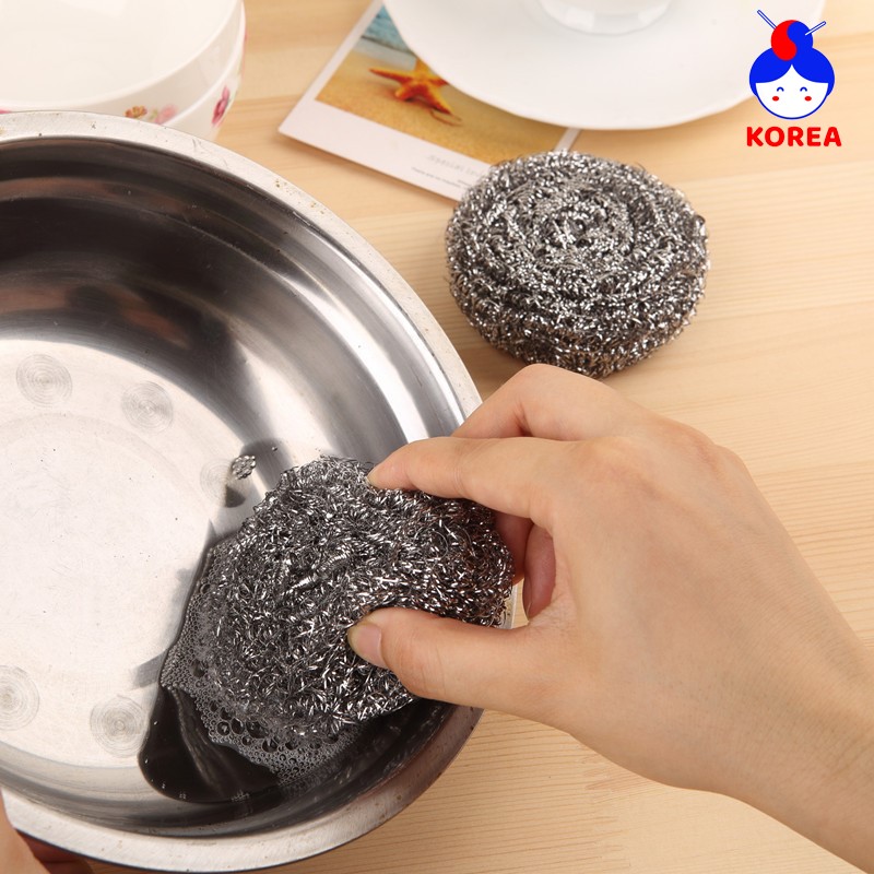 Set 2 bùi nhùi kẽm, cước inox rửa chén chà nồi GIA DUNG KOREA
