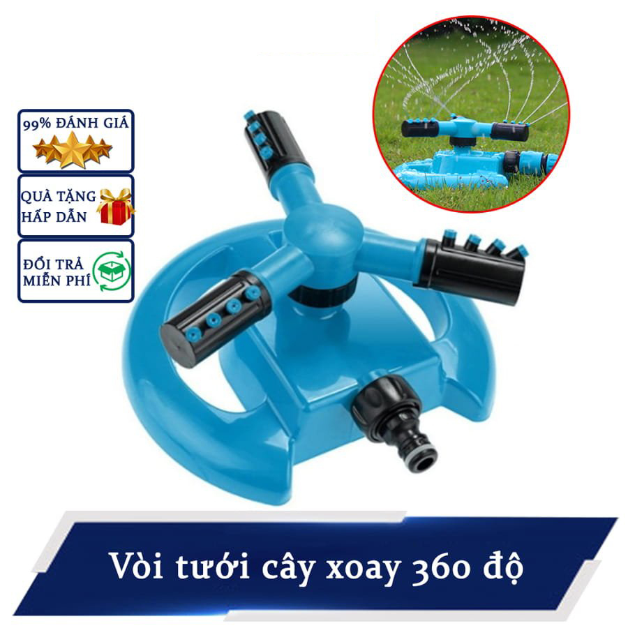 Vòi phun nước tưới cây xoay tròn 360 độ, vòi tưới cây tự động , vòi tưới làm mát mái tôn thủy lực xoay vòi phun nước tưới cây tự động xoay