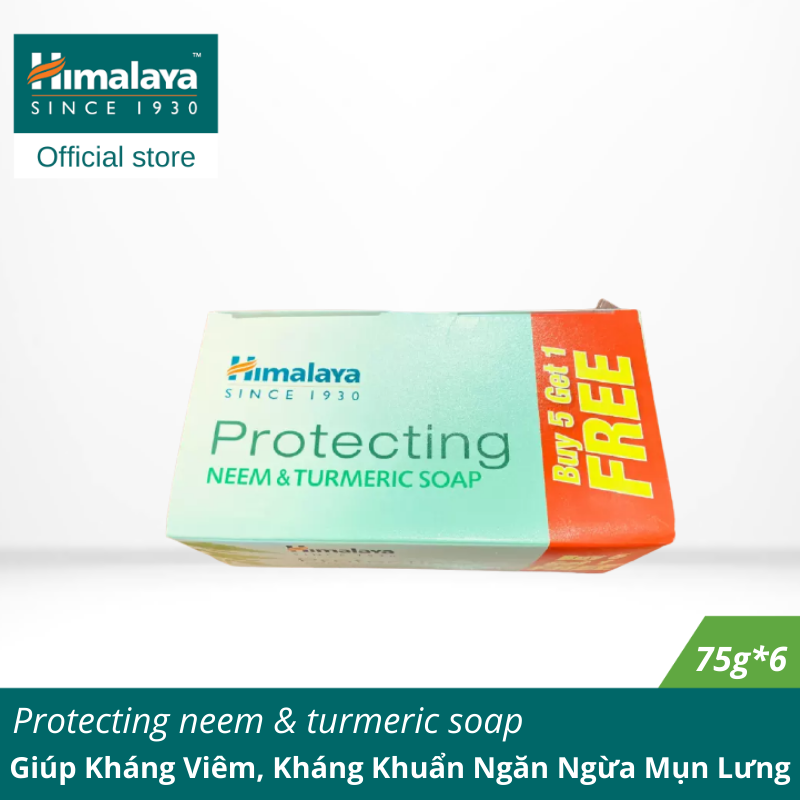 [ MUA 5 TẶNG1][HSD: 30/11/2023] Xà Phòng Neem Nghệ Tây Himalaya Giúp Kháng Viêm, Kháng Khuẩn Hỗ Trợ Ngăn Ngừa Mụn Lưng - Protecting neem & turmeric soap