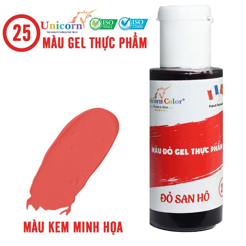 MÀU GEL UNICORN ĐỎ SAN HÔ D25- nguyên liệu làm bánh- ĐỒNG TIẾN VIỆT NAM