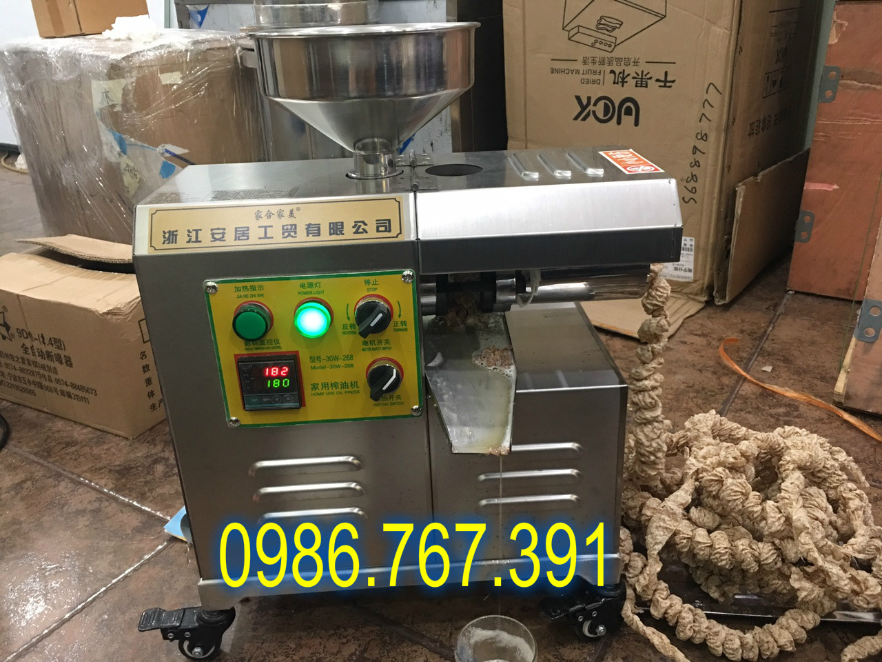 Máy ép dầu kinh doanh 30w268 máy ép dầu lạc vừng dừa bơ đỗ tương ... công suất 10kg/h
