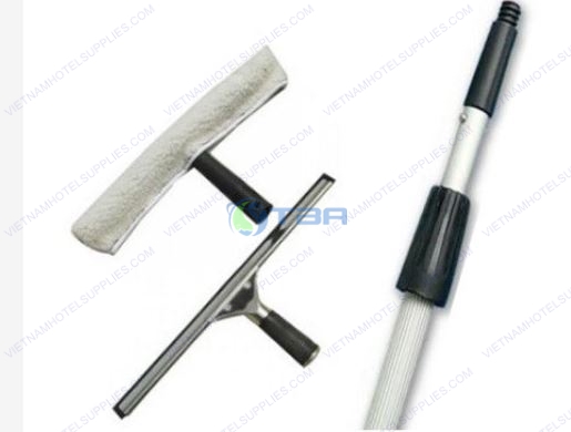 Bộ dụng cụ lau kính 1 tay gạt kính -1 đầu lau -1 cây nối dài 2.4m - Asia Việt Nam
