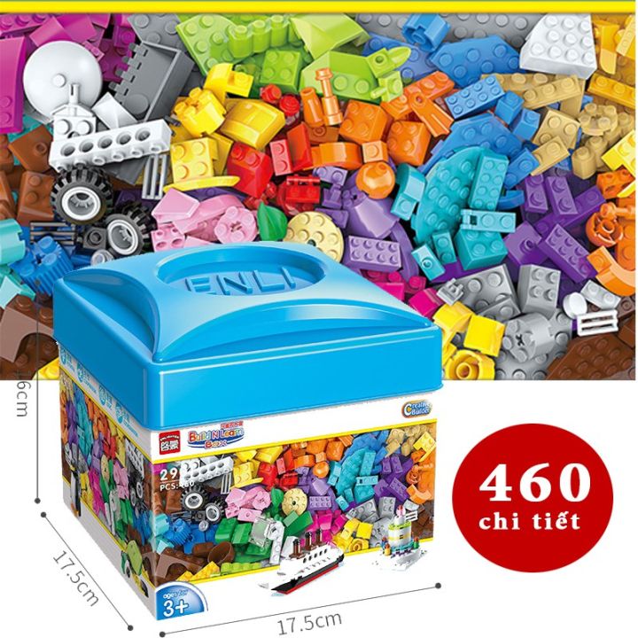 Đồ chơi cho bé ,đồ chơi lắp ráp trẻ em bộ khối lắp ghép cơ bản 460 chi tiết
