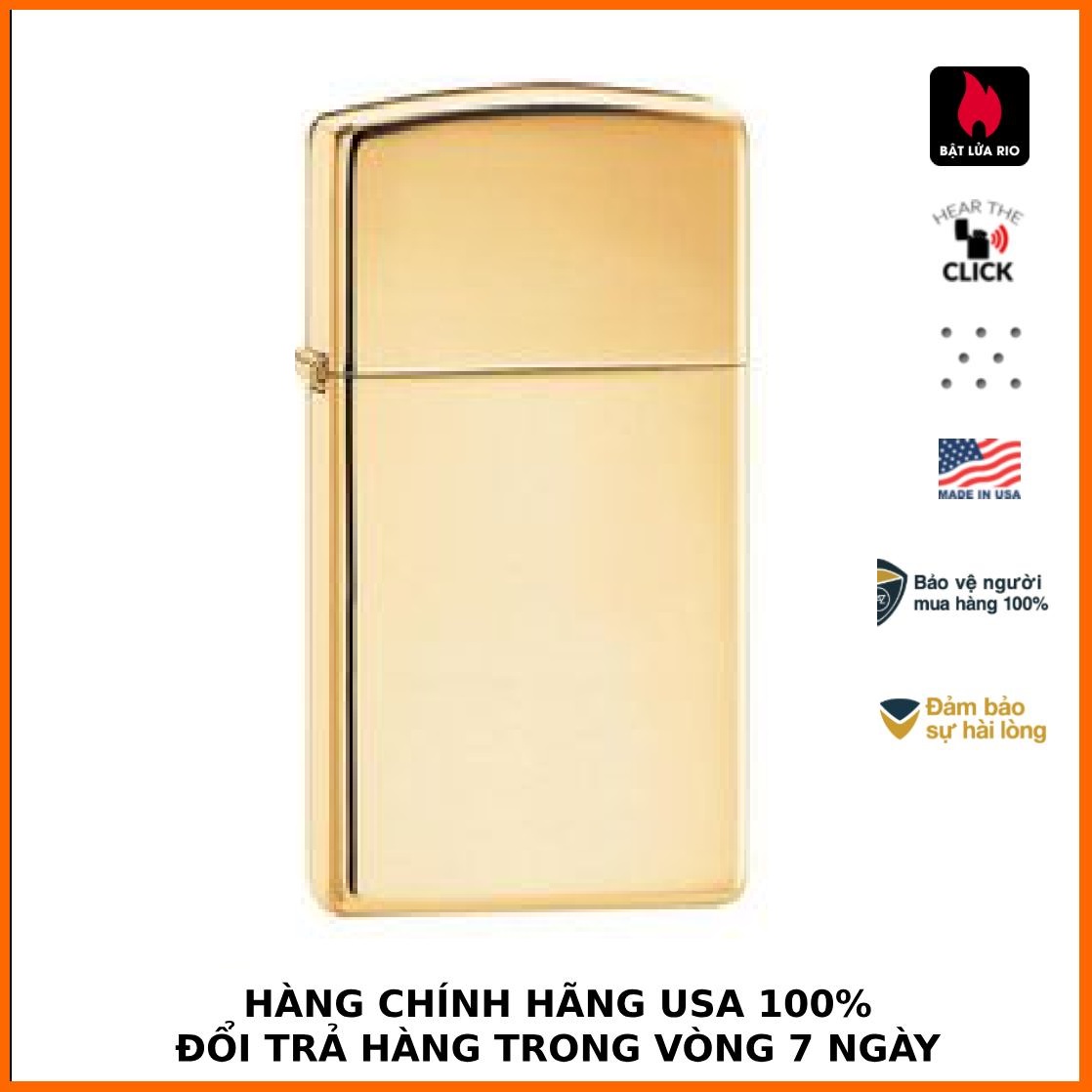 Bật Lửa Zippo Slim Solid Brass 1654B