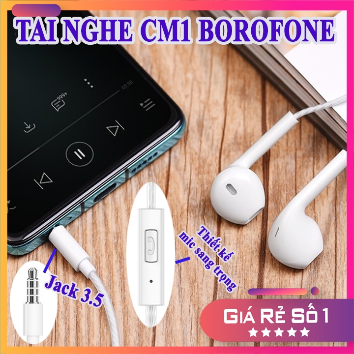 Tai nghe quốc dân 3.5 mm | chính hãng borofone - cm1 | skythuongmai - 17004