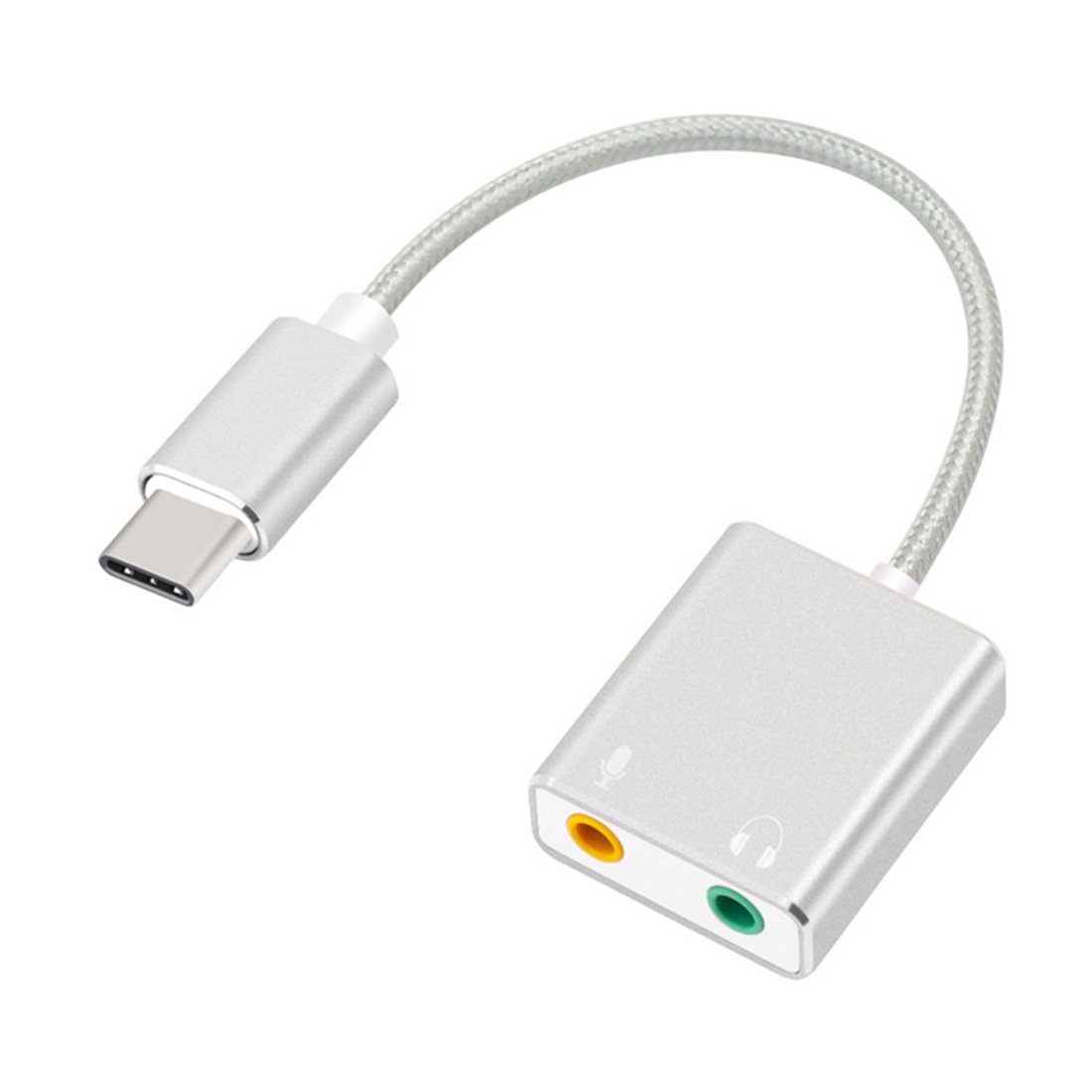 Dây chia mic và loa từ cổng type c - usb sound 7.1 type c